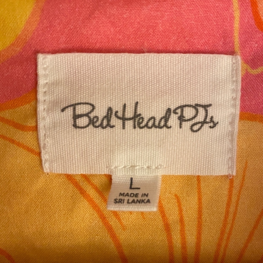 BedHead Floral Organic Cotton Sleep Shirt In Sunkissed Poppies Size Large - Picture 11 of 17